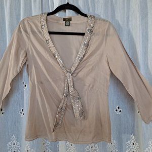 Sheer blouse with sequins